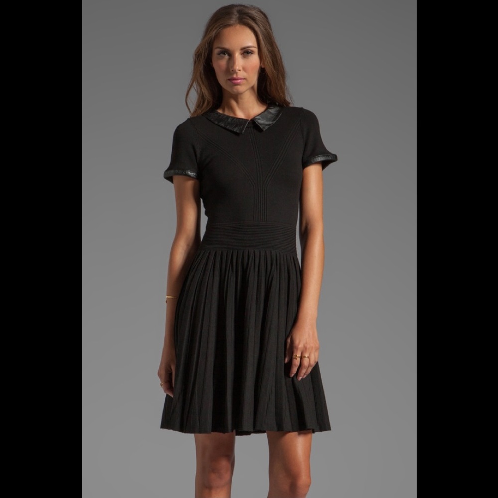 Milly June Knits Leather Collar Josephine Dress